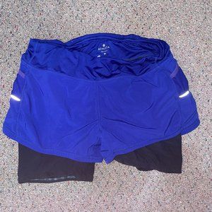 Blue/purple-Black Athleta shorts with built in spandex size medium